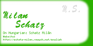 milan schatz business card
