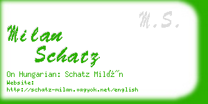 milan schatz business card